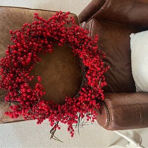 Crate and Barrel Red Cherry Berry Wreath. Great condition.